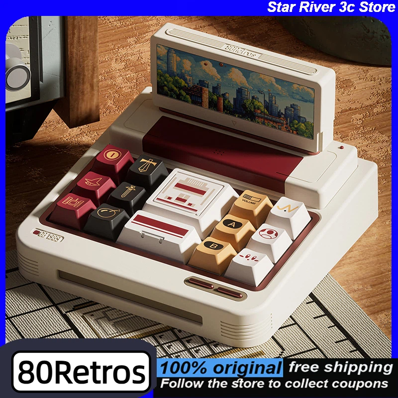 Gaming Console Keyboard - 80Retros FC1983 Retro Red And White