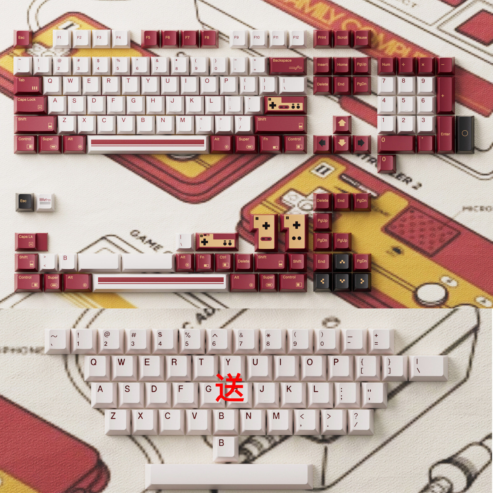80Retros FC1983 Retro Red And  - Gaming Console Keyboard incelemesi ve fiyatı